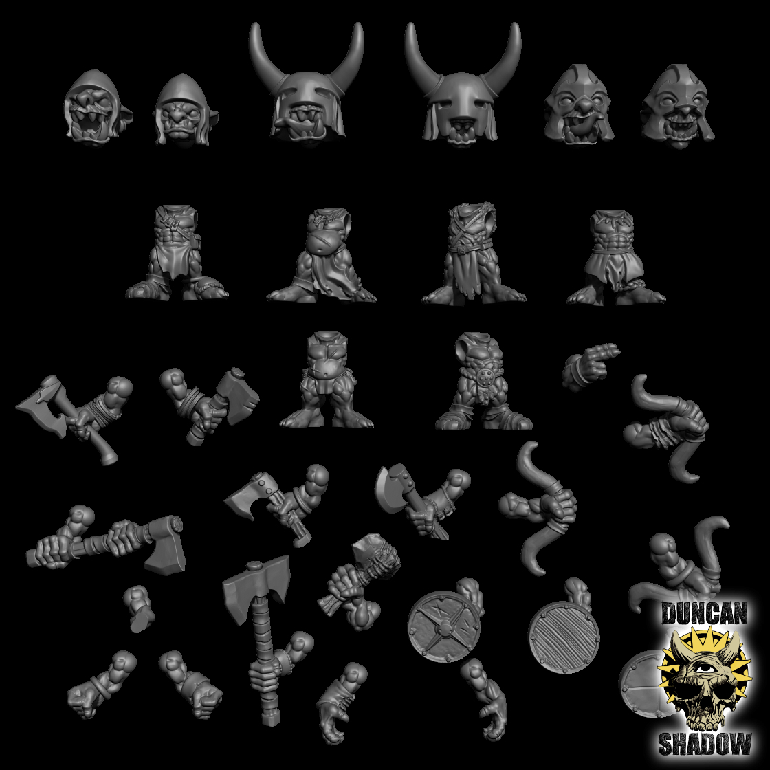Goblin Barbarian Multipart Kit (Pre Supported) (S)
