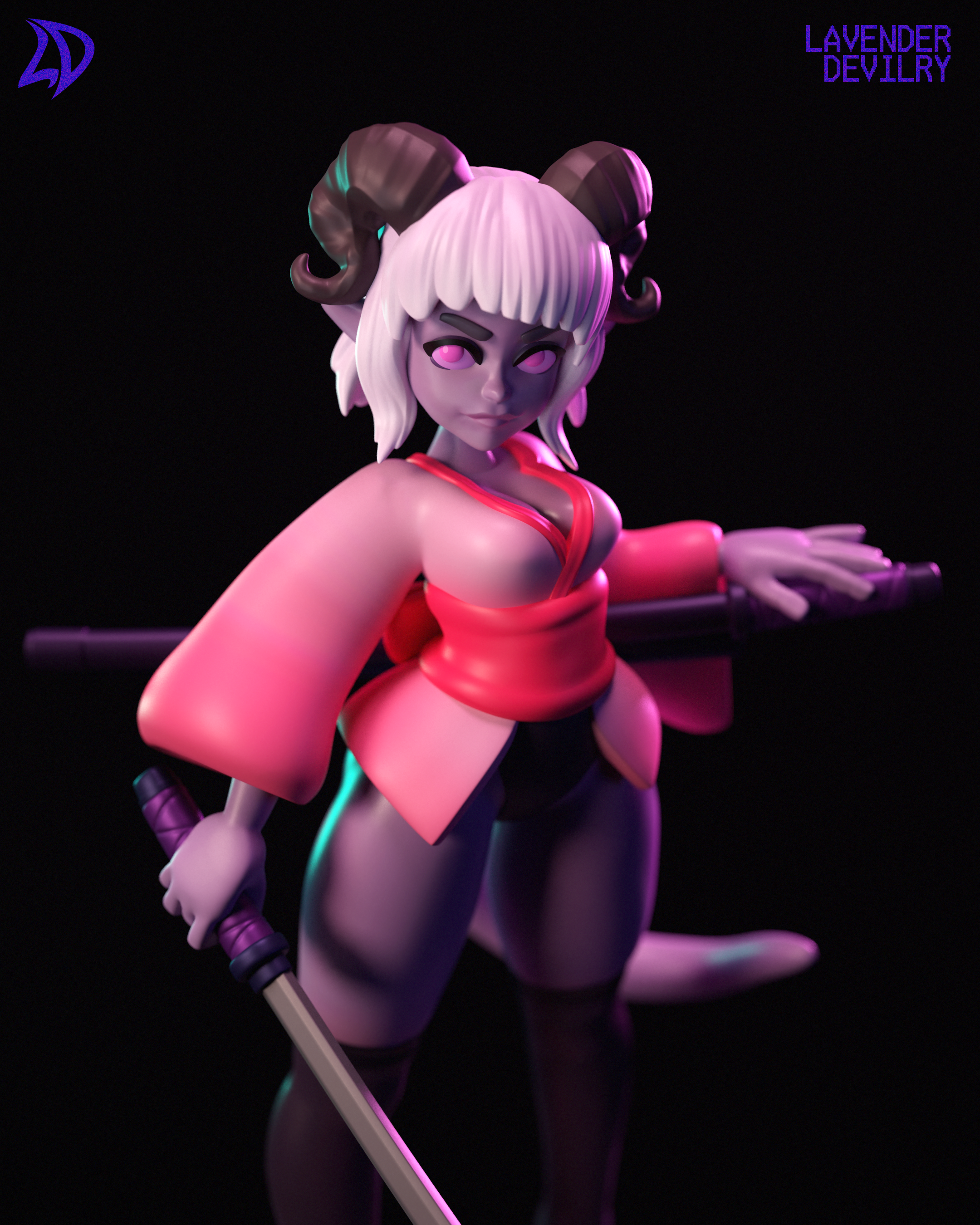 Oriara, Tiefling Hexblade (75mm)
