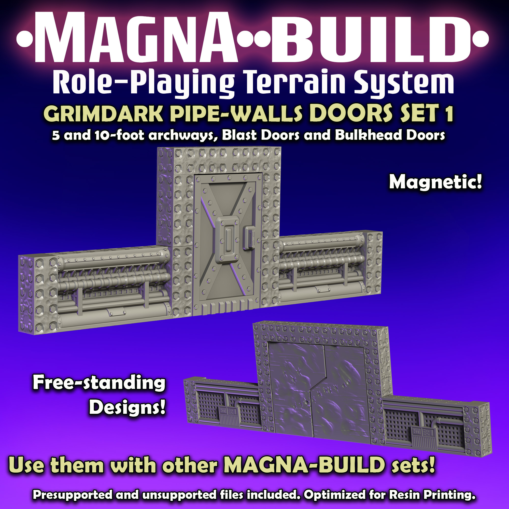 Magna-Build GRIMDARK DOORS for Pipe Wall Set 1