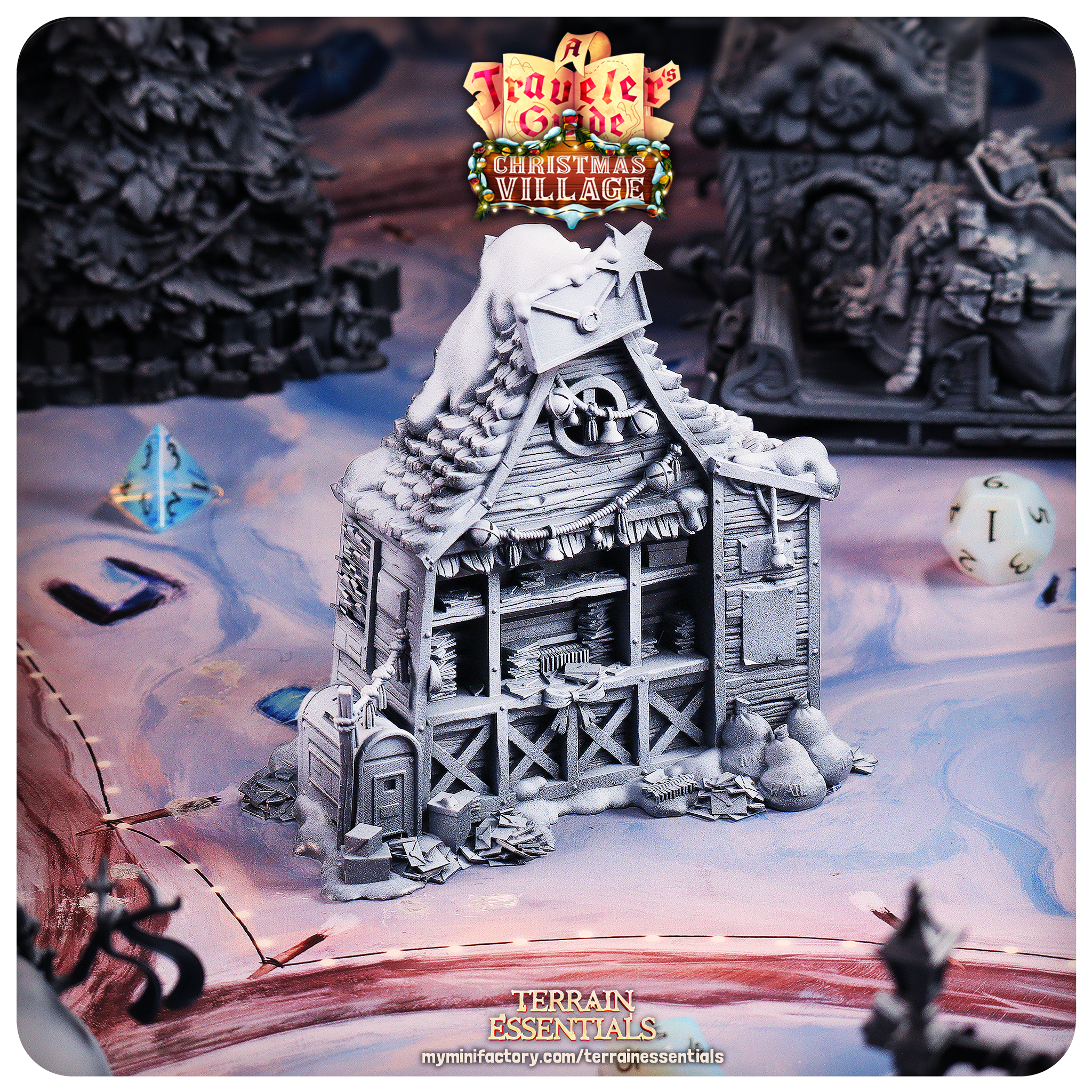 Christmas Village Terrain - Santa's Mailhouse (Pre-Supported)