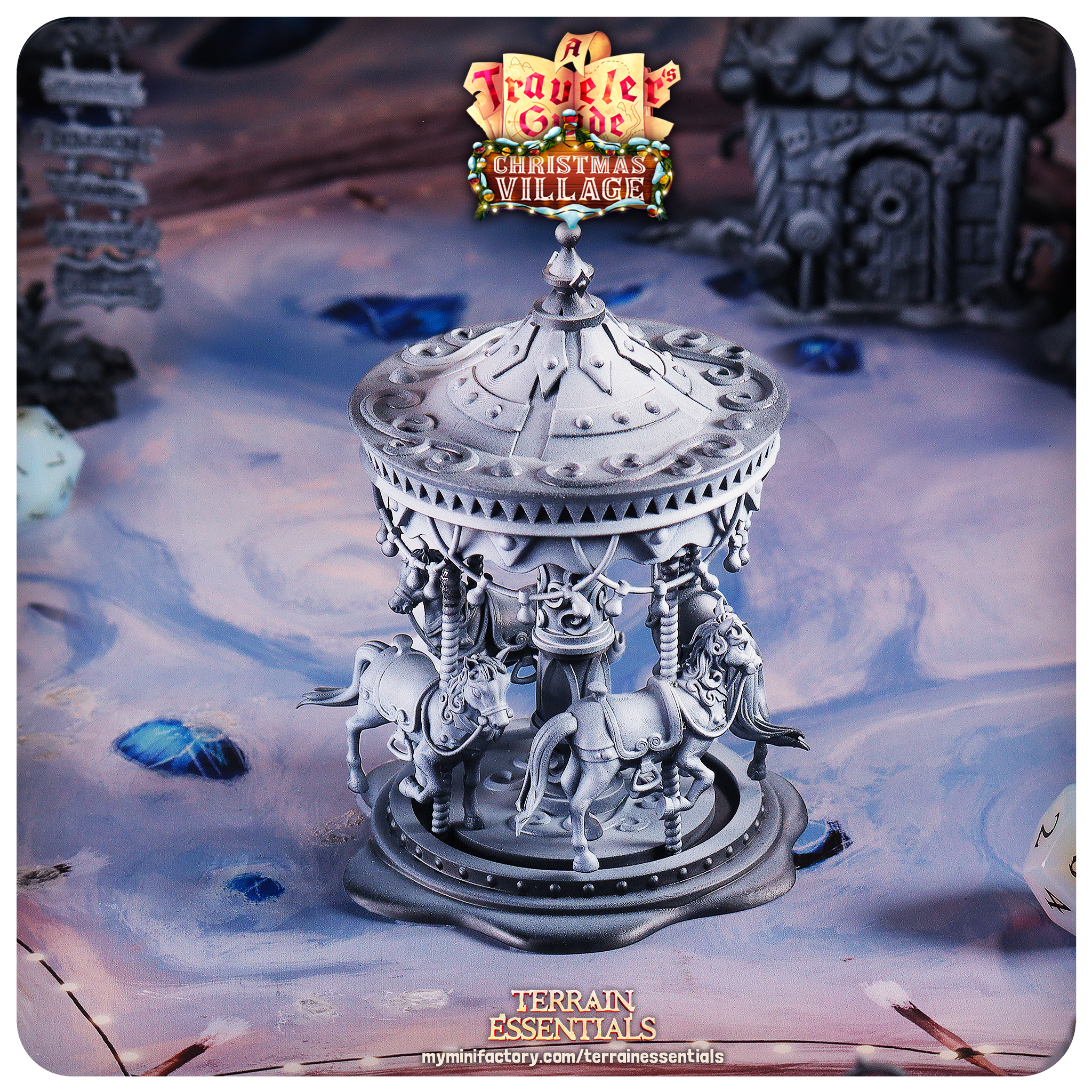 Christmas Village Terrain - Jingle Carousel (Pre-Supported)