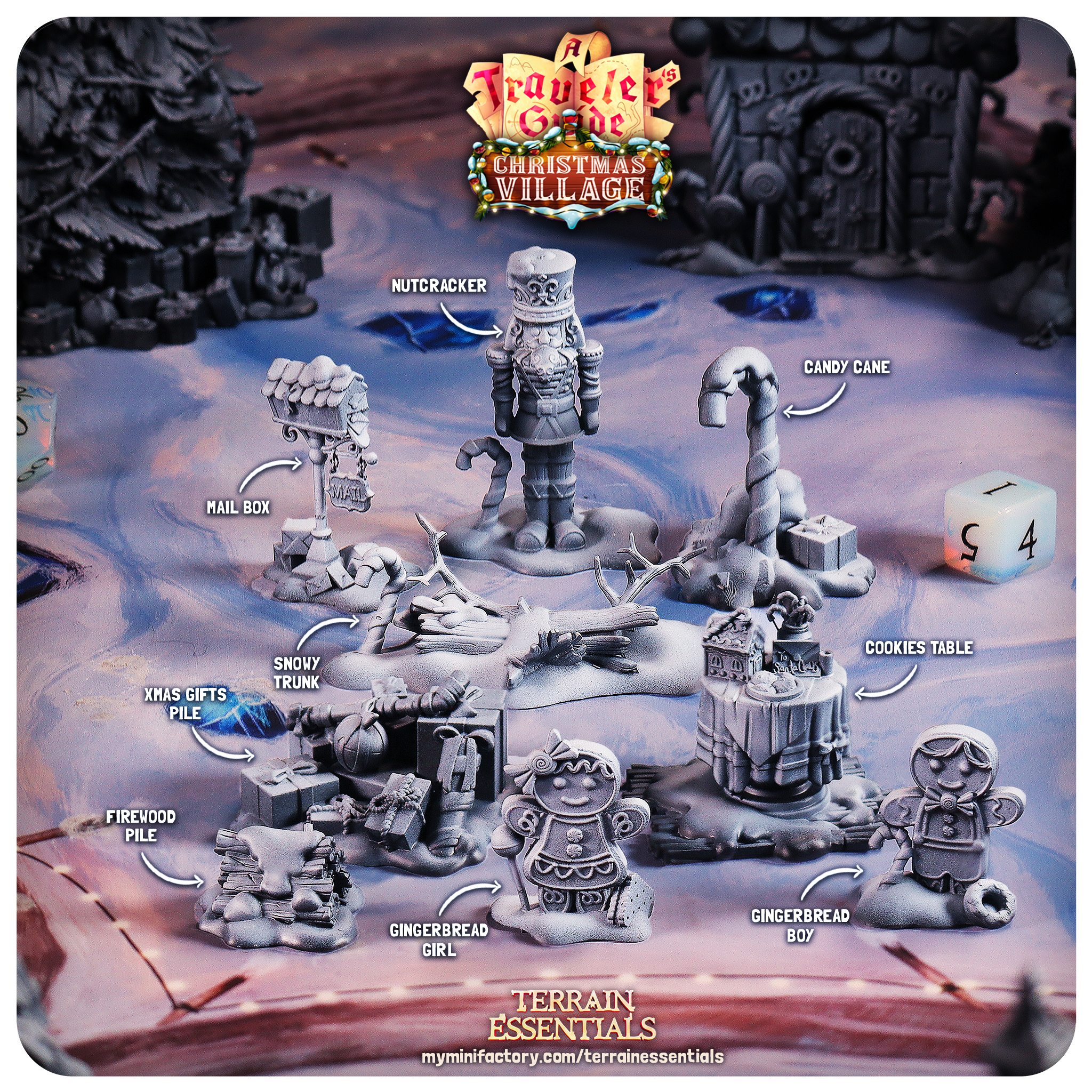 Christmas Village Terrain - Xmas Decor Scatter (Pre-Supported)