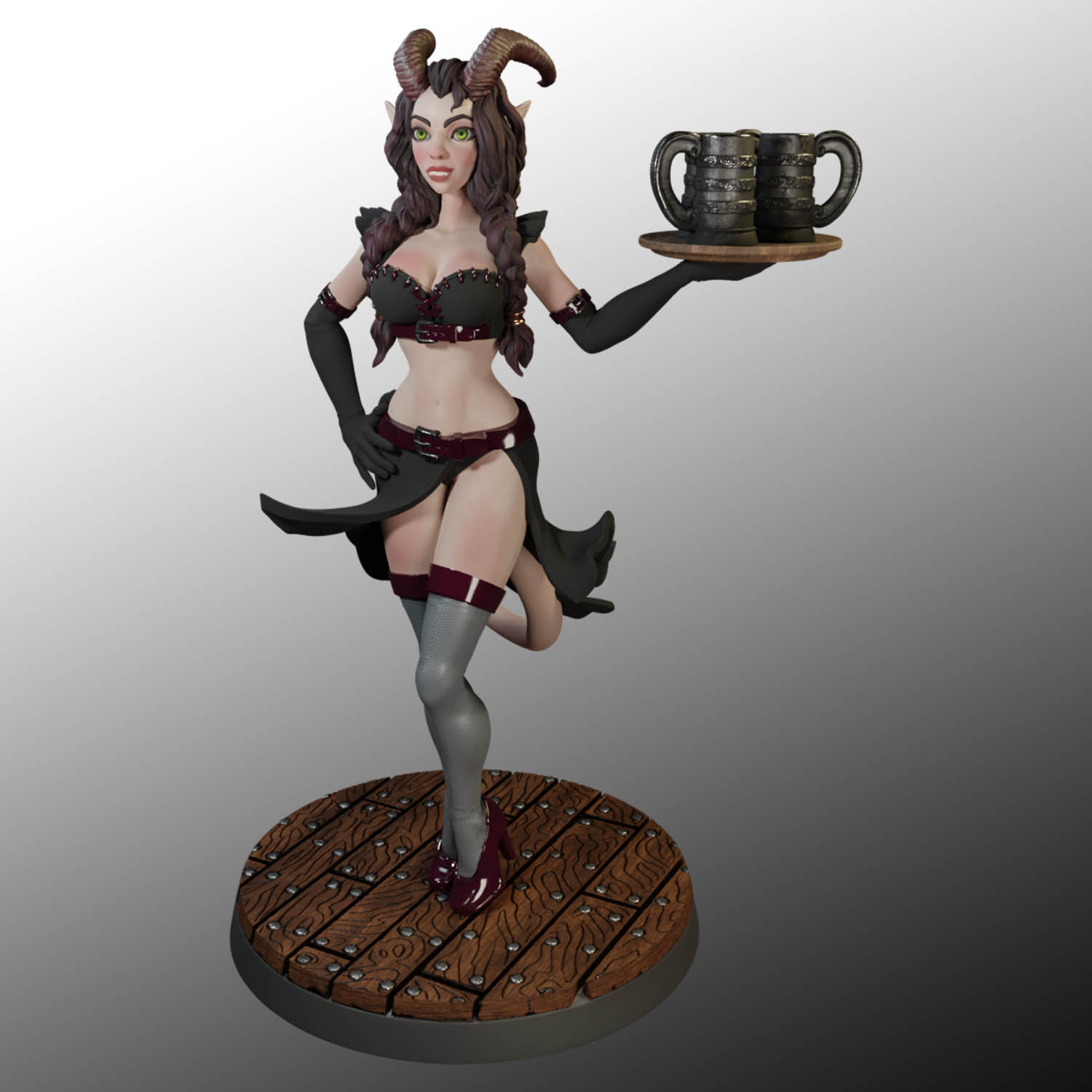 Tiefling Barmaid/from the Fantasy Barmaid Collection