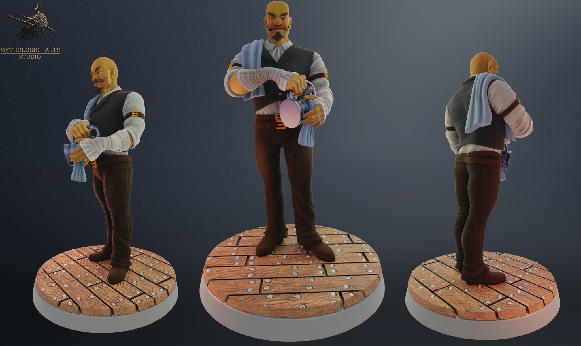 Barkeep from Fantasy Barmaids! (Part 1) Miniature STLs