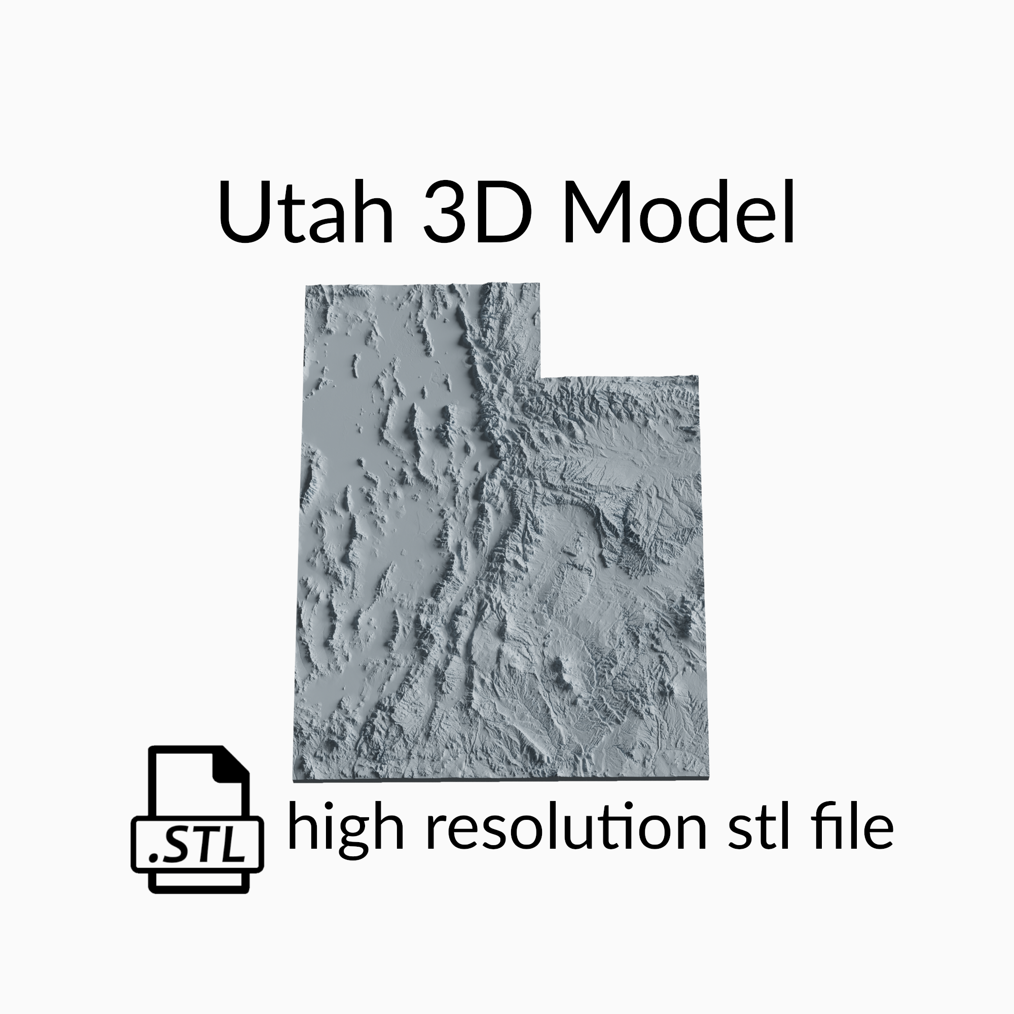 USA State of Utah Topographic Map - 3D Terrain Elevation - Relief Map - Topography of Utah