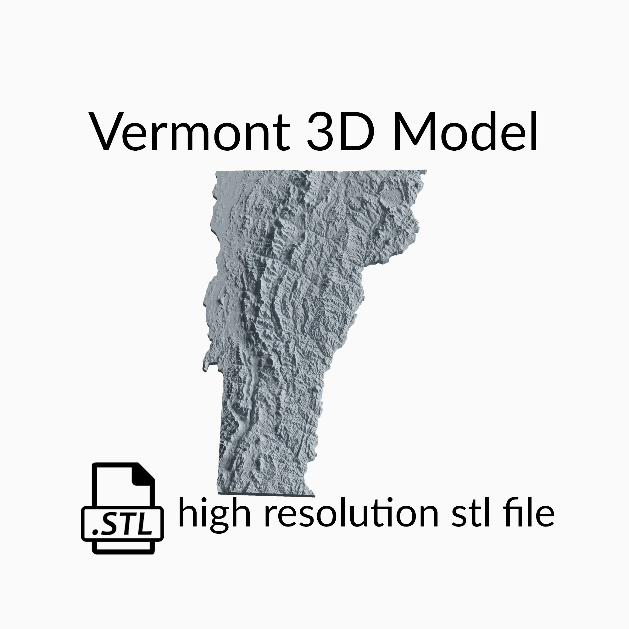 USA State of Vermont Topographic Map - 3D Terrain Elevation - Relief Map - Topography of Vermont