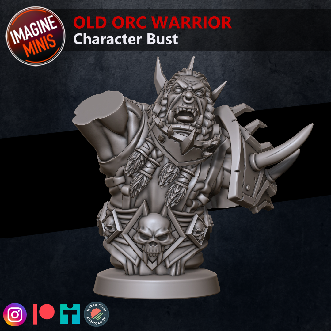 Character Bust - Old Orc Warrior
