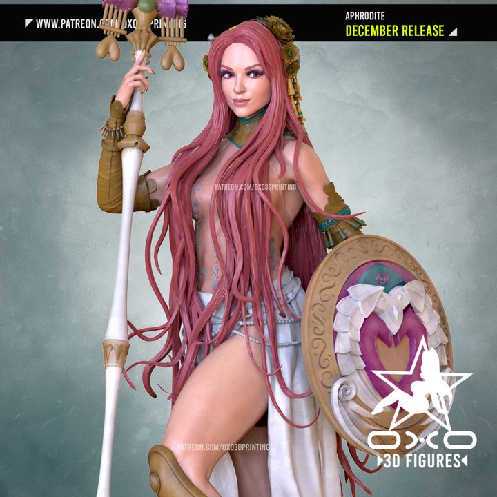 3D Printable Aphrodite Miniature Figure by OXO3D Figures