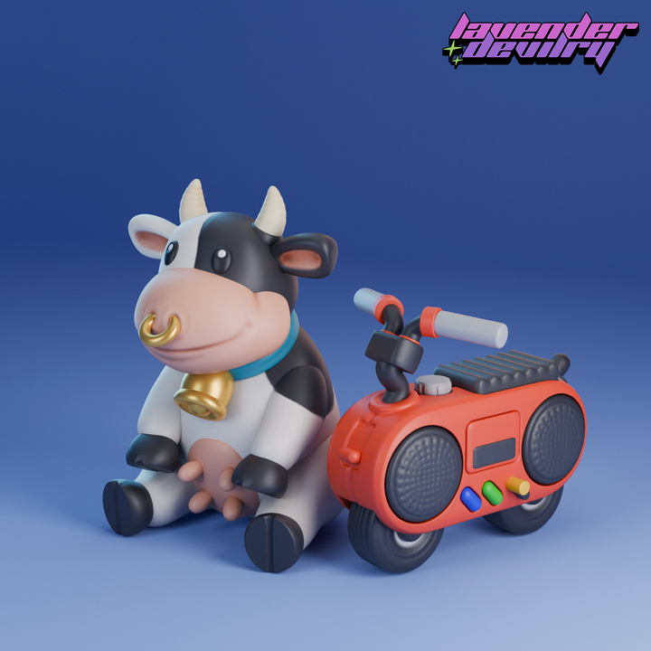 下载 Moolissa Moomoo Kart World Video Game Cow 通过 Lavender Devilry