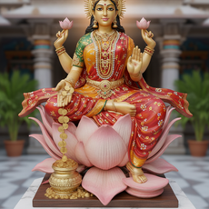 Lakshmi Mata 3D Printable Model | Goddess Laxmi Idol STL 3D model