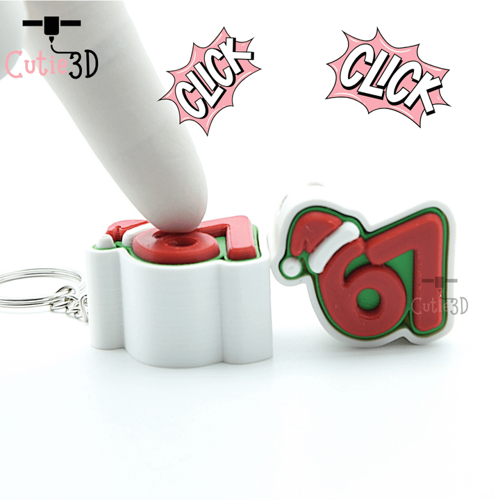 3D Printable 🎄 Cutie3D Christmas 67 Keycap Fidget Clicker