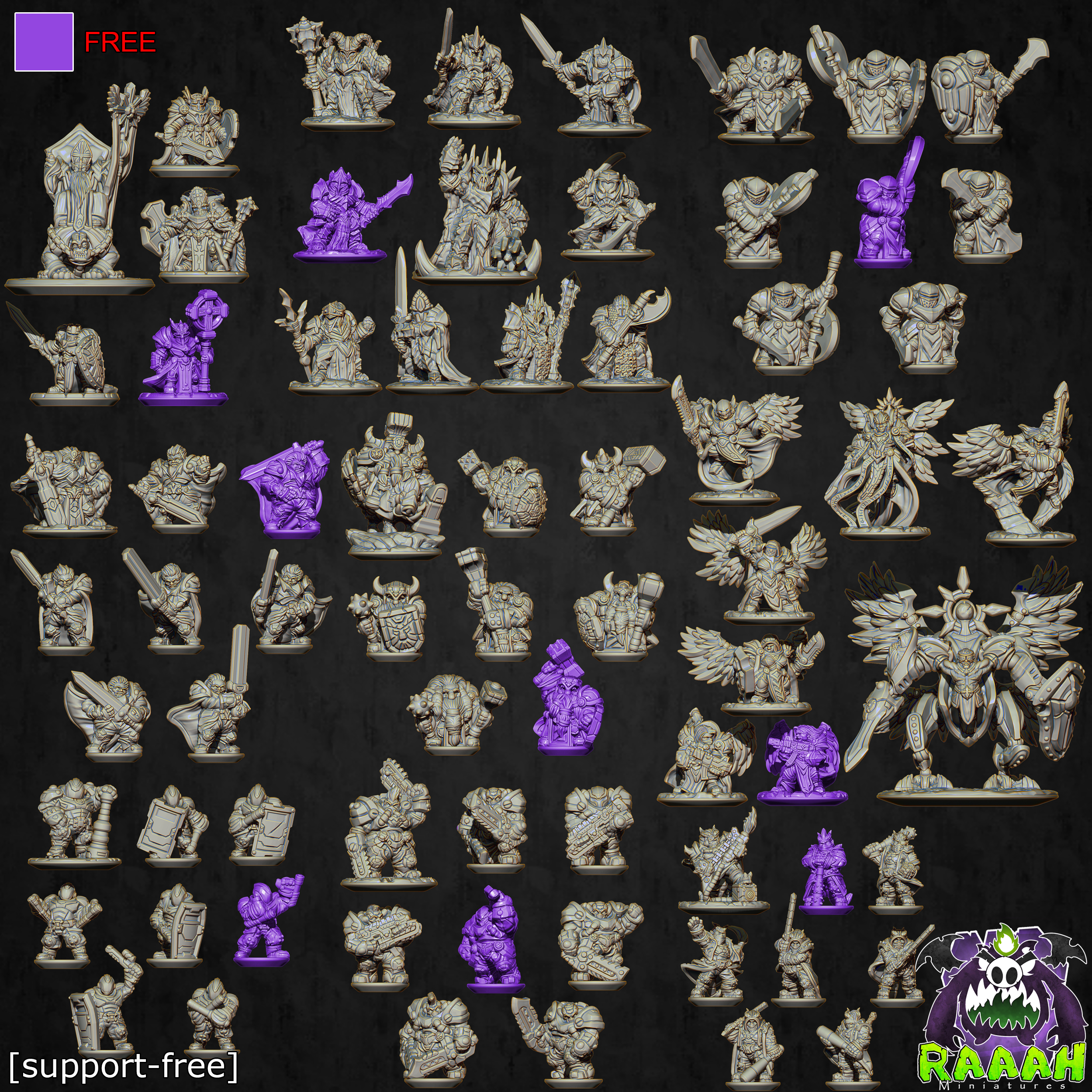 Exclusive 10mm SET - [SUPPORT FREE] STL Product Bundle by RAAAH Miniatures