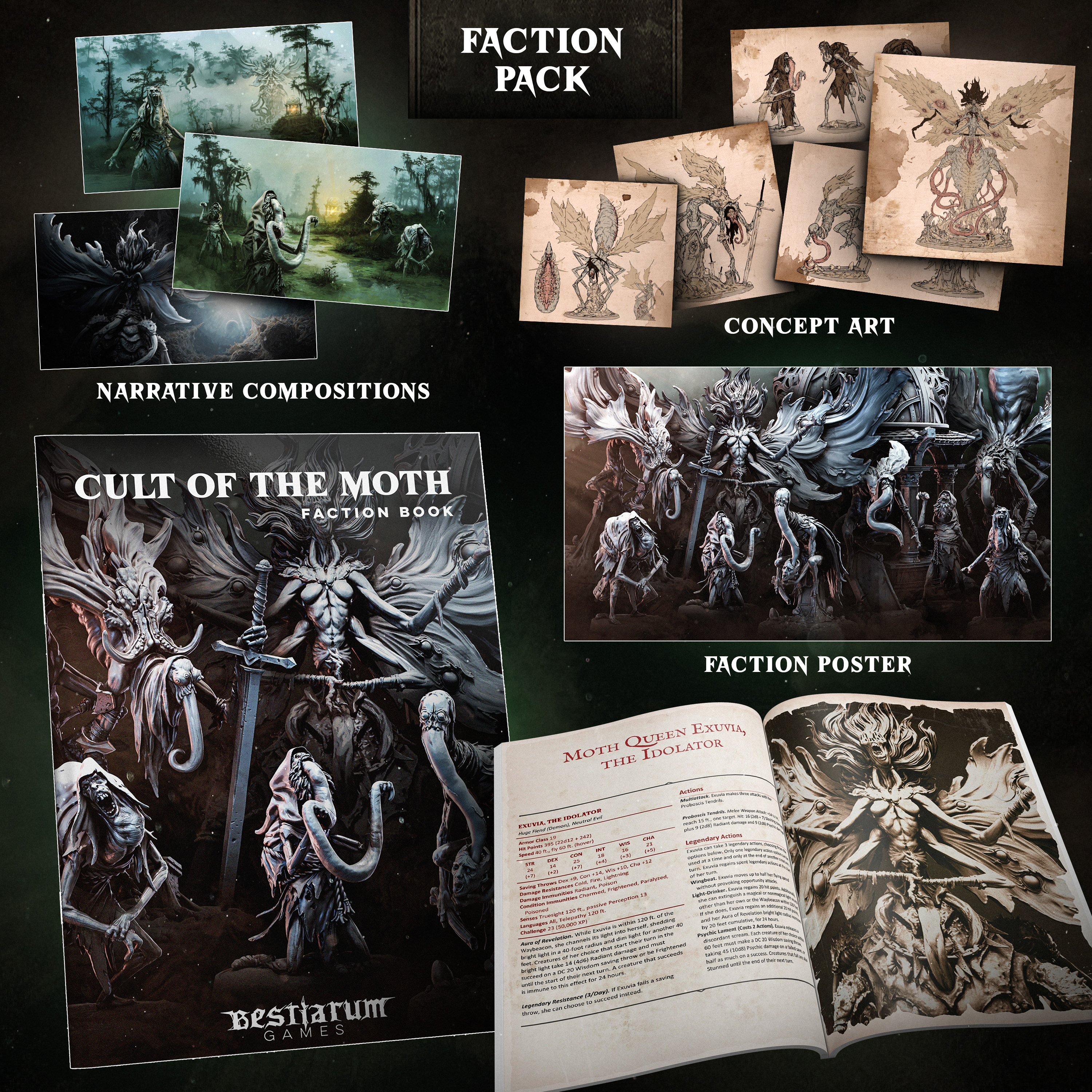 Faction Insect Exclusive Cult of the Moth: Collection | Insect Demons STL Product ...