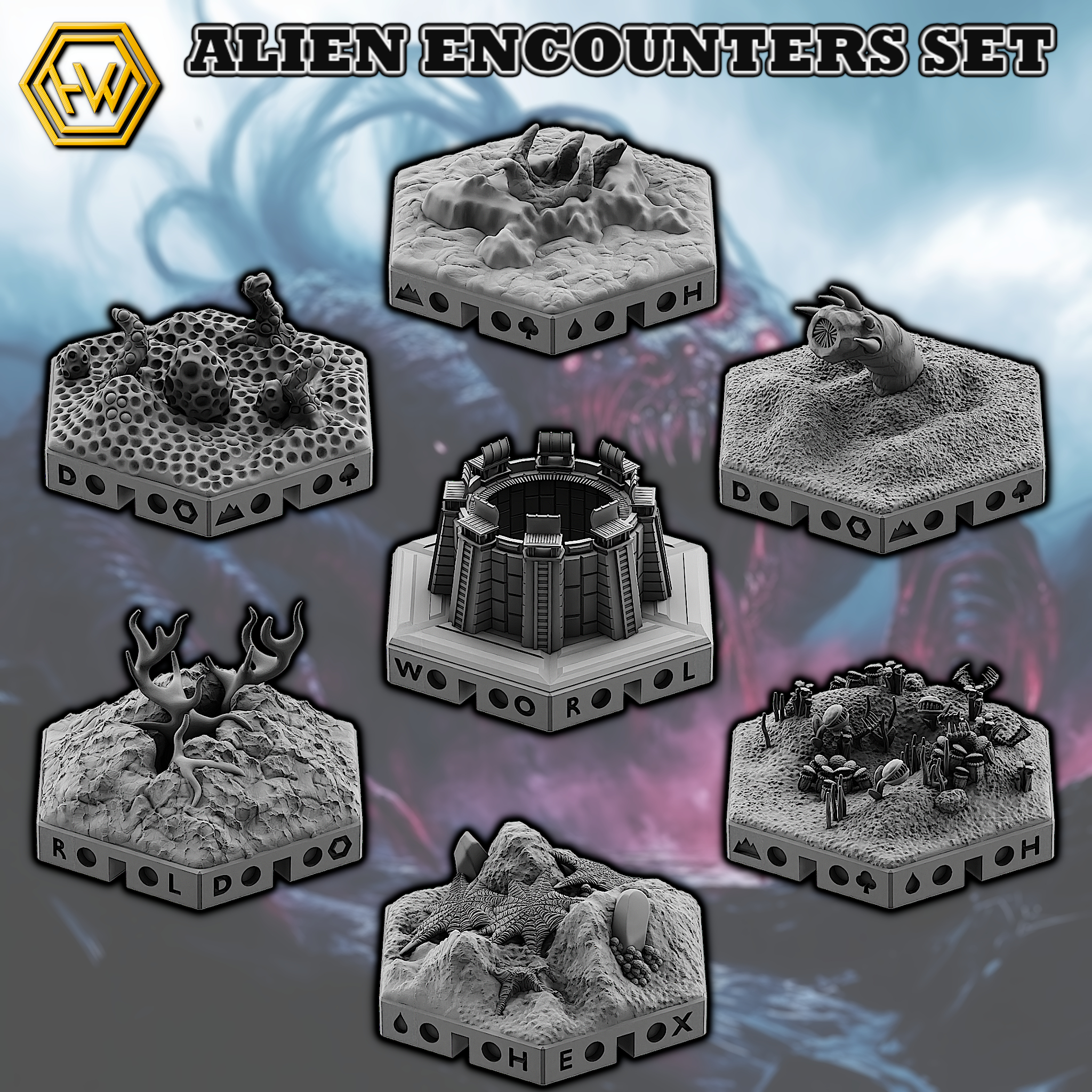 Exclusive Sci Fi World Building Starter Kit STL Product Bundle by Hexworld
