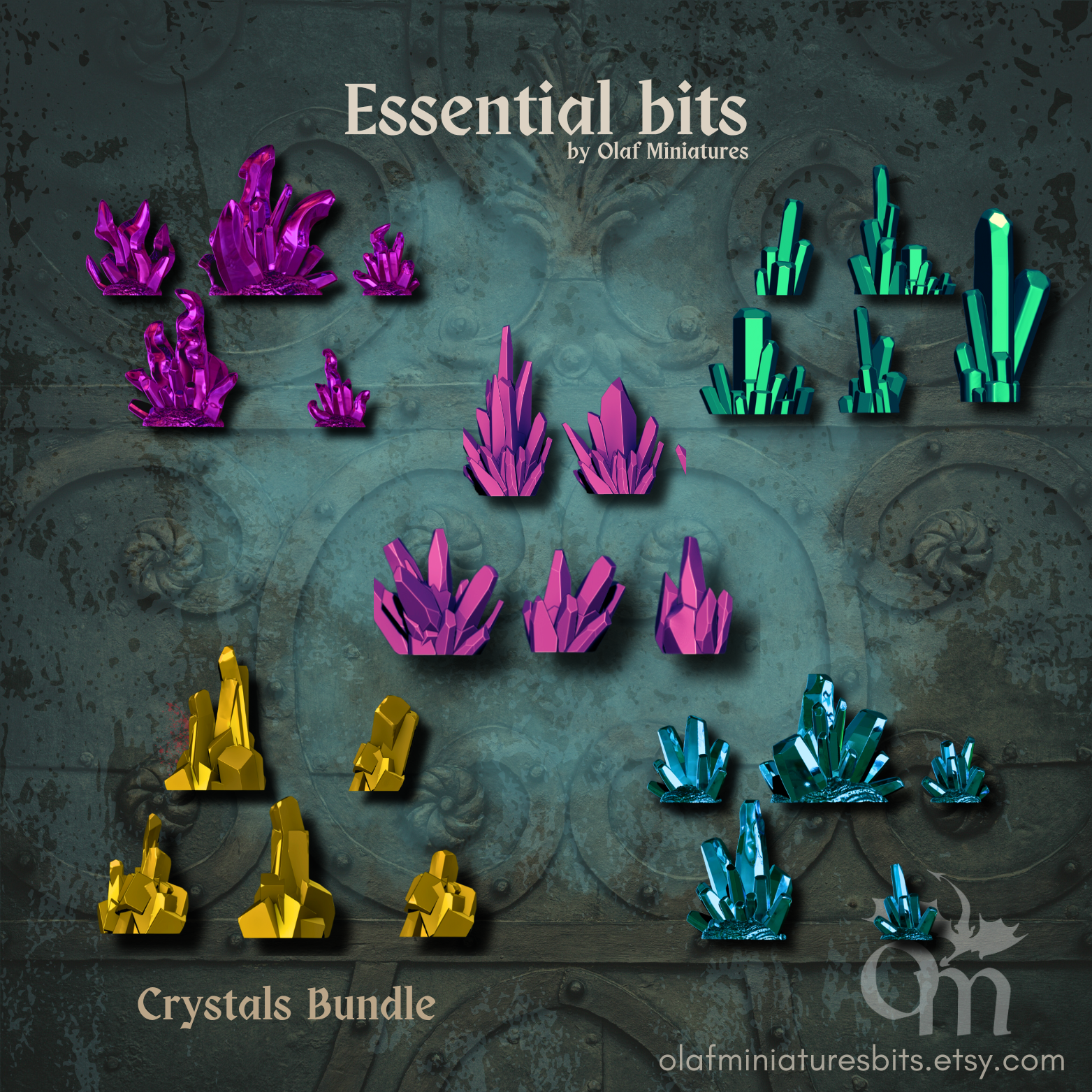 Exclusive Crystal Bundle STL Product Bundle by Olaf Miniatures Bits