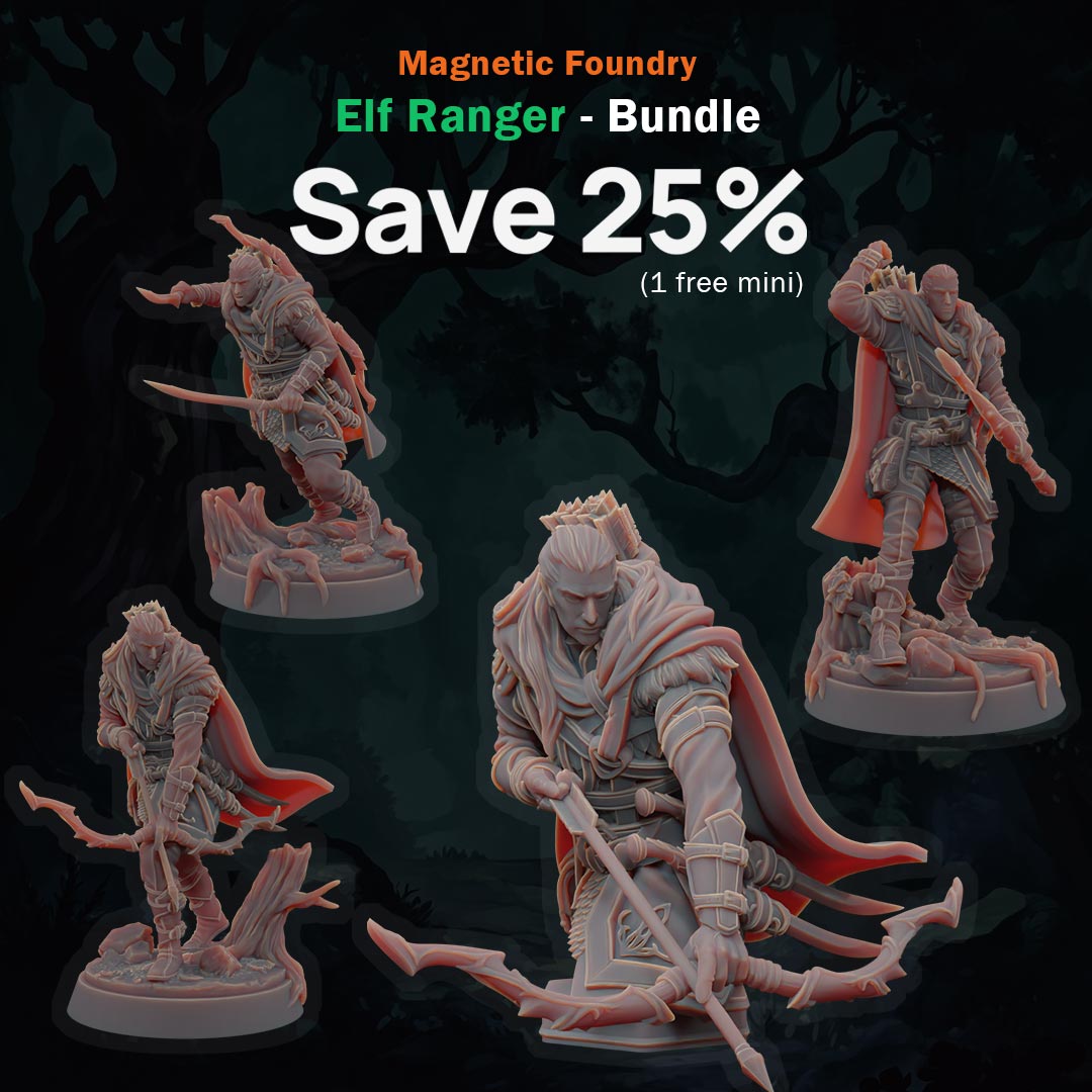 Exclusive Elf Ranger Bundle STL Product Bundle by Magnetic Foundry
