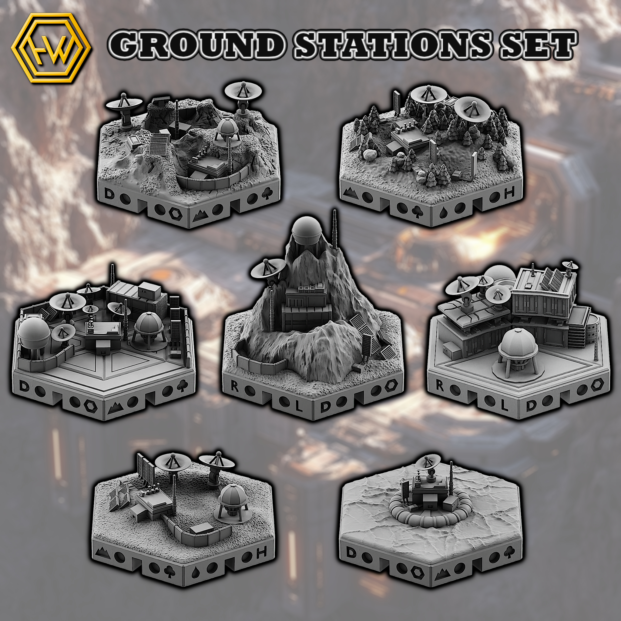 Exclusive Sci Fi World Building Starter Kit STL Product Bundle by Hexworld