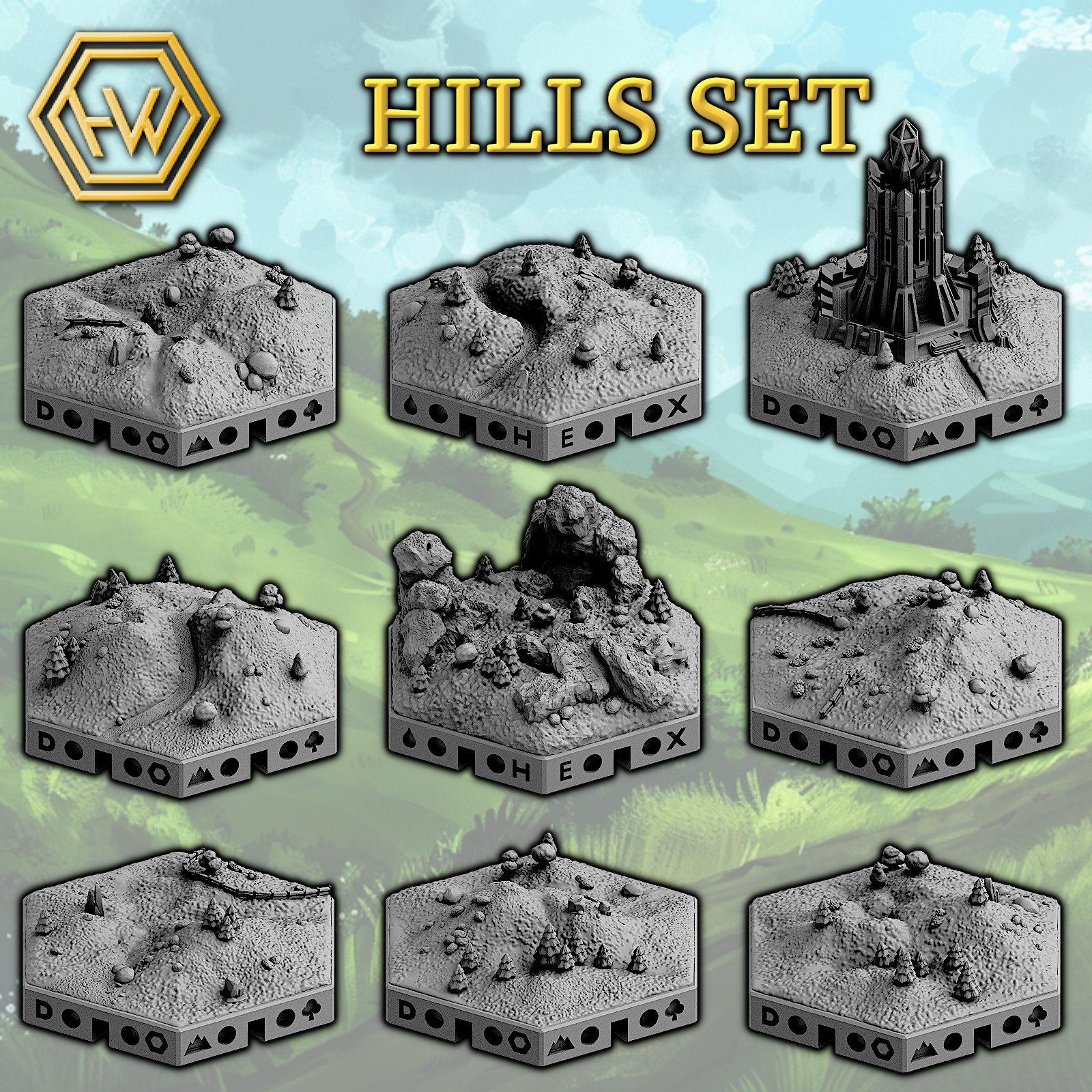 Exclusive Fantasy World-Building Starter Kit STL Product Bundle by Hexworld
