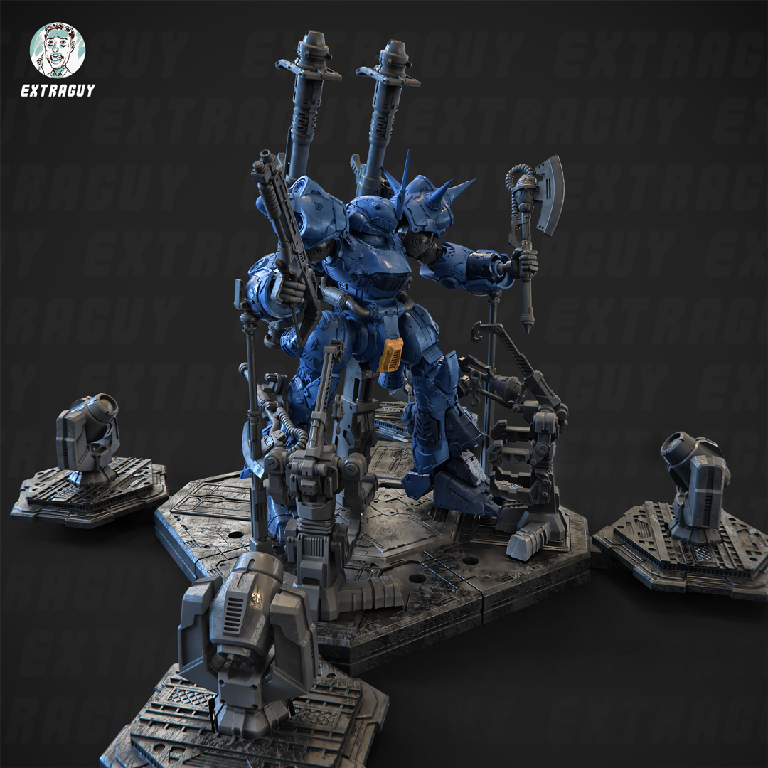 Exclusive MS-08 Campfire Mech Static Plus Base 150mm Set STL Product ...