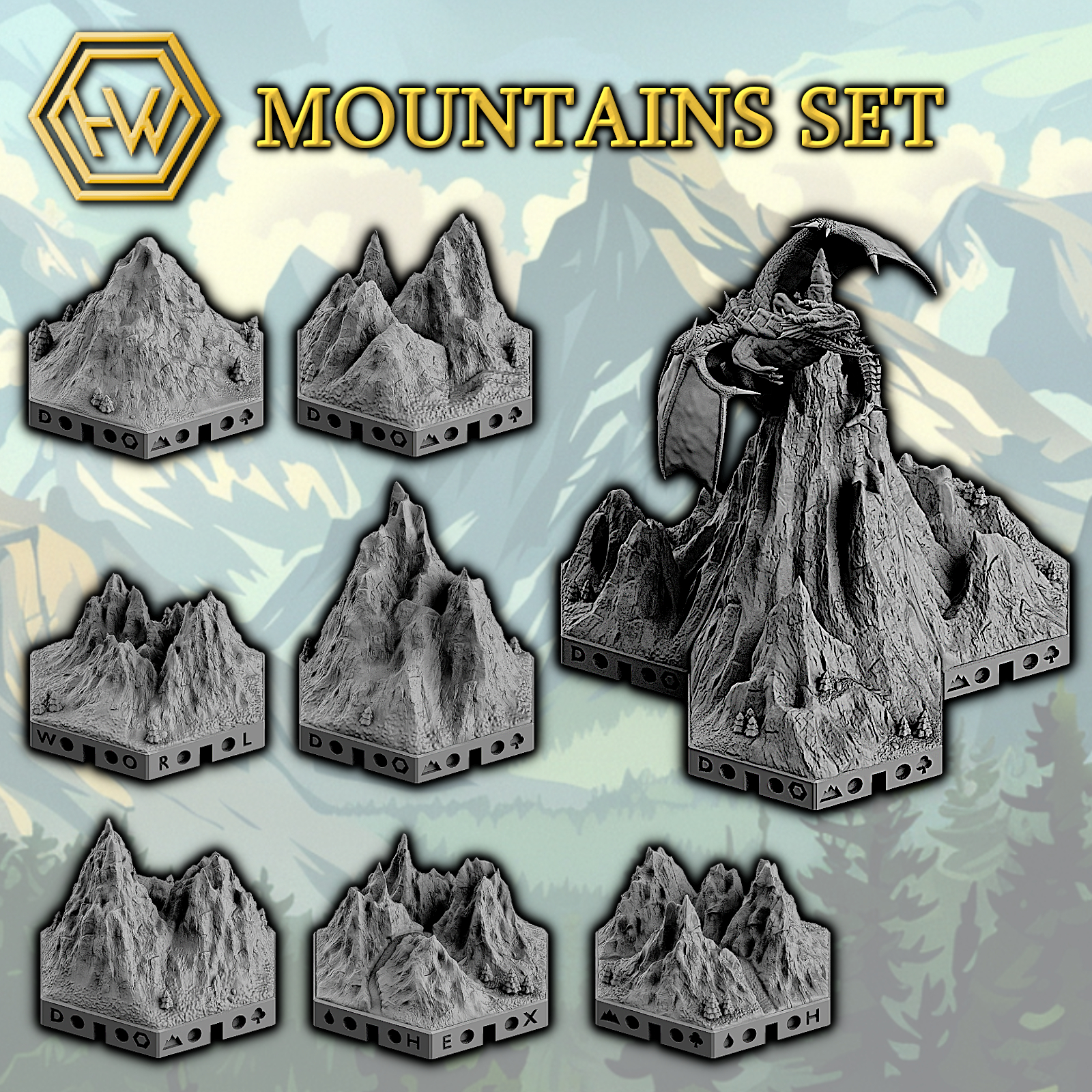 Exclusive Fantasy World-Building Starter Kit STL Product Bundle by Hexworld