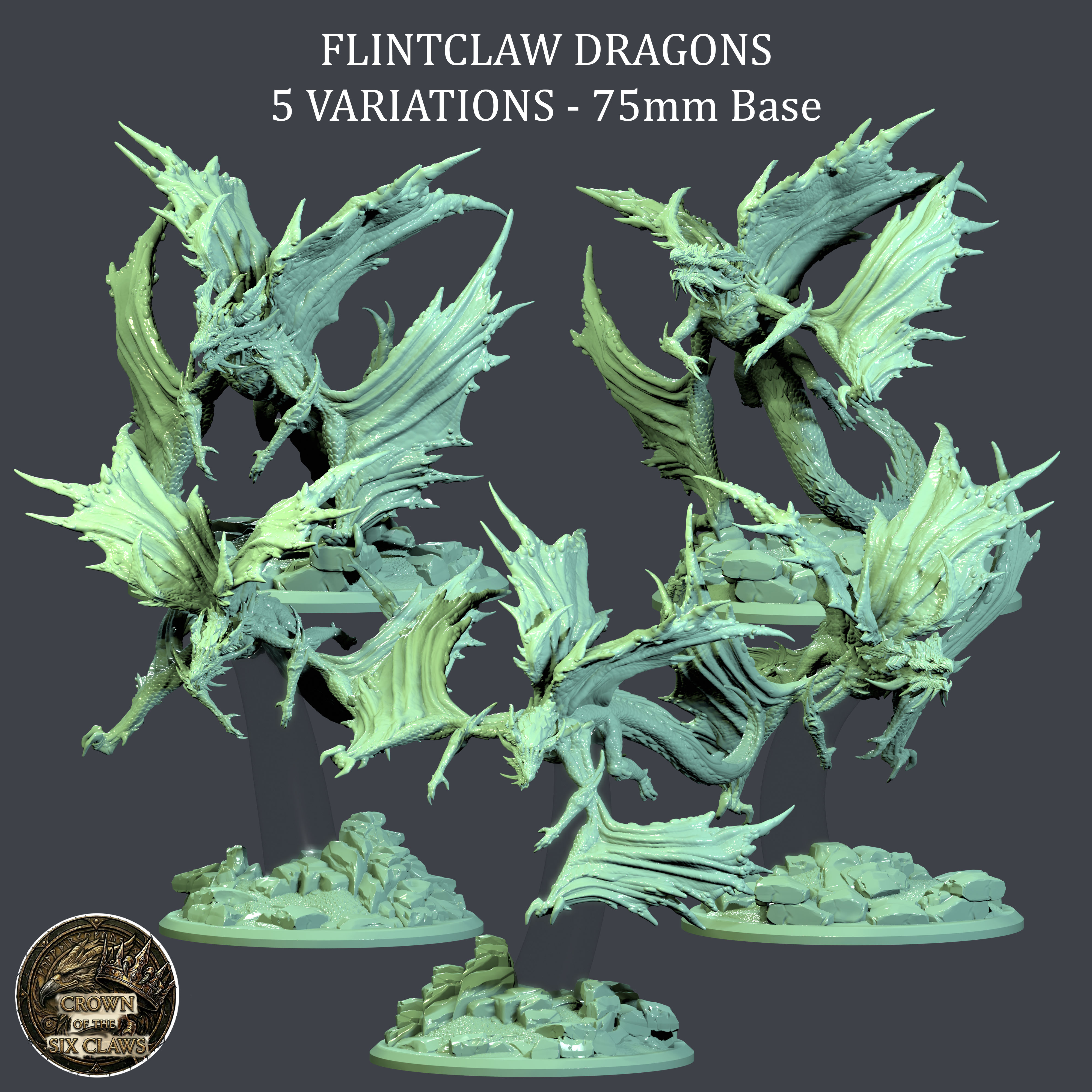 Exclusive PYRIX DRAGONS BUNDLE - 5 VARIATIONS - 75mm STL Product Bundle ...