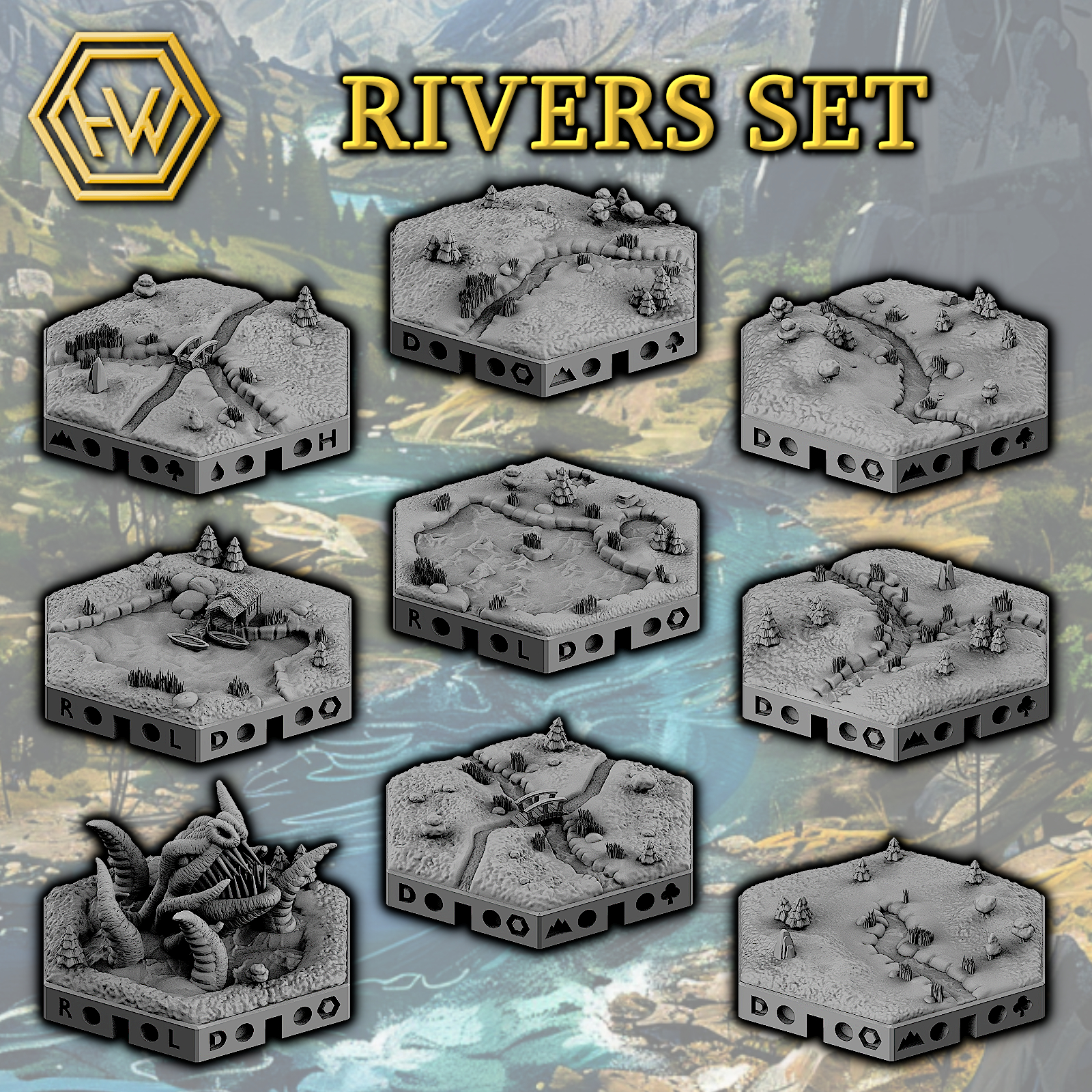 Exclusive Fantasy World-Building Starter Kit STL Product Bundle by Hexworld