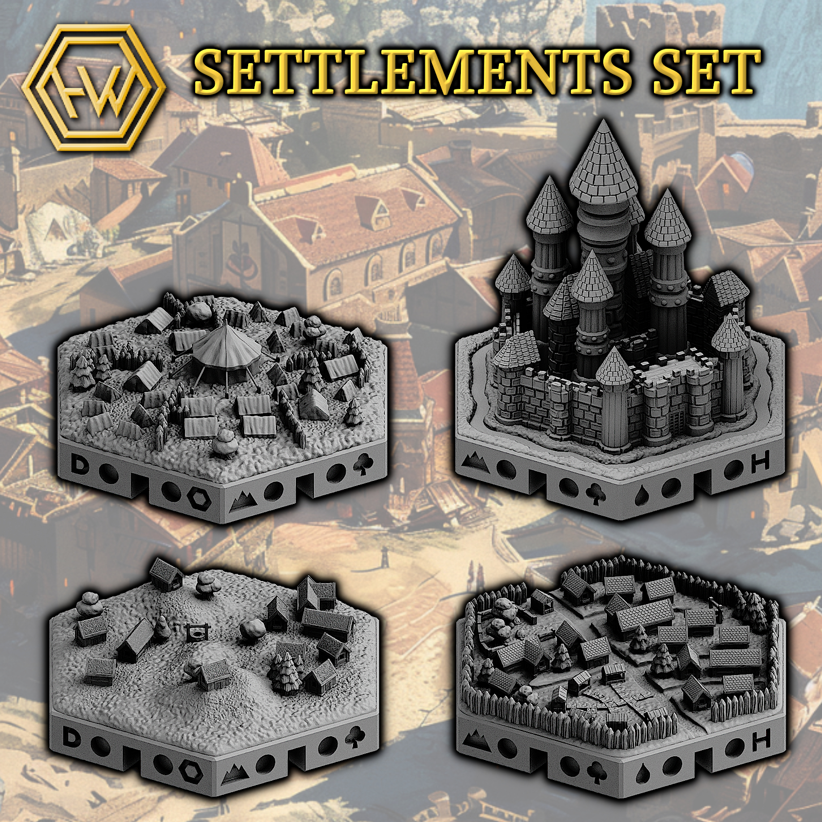 Exclusive Fantasy World-Building Starter Kit STL Product Bundle by Hexworld