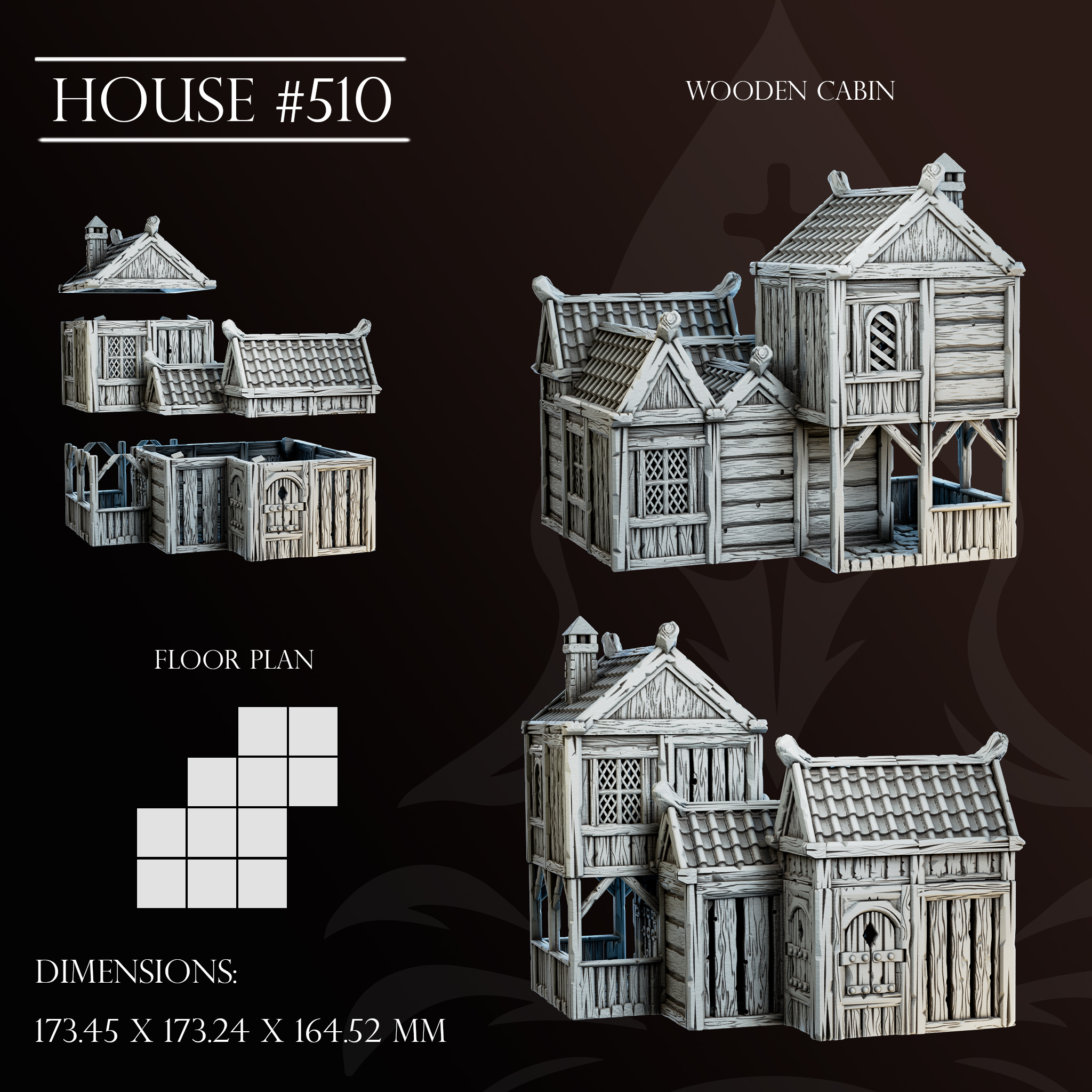 Exclusive Townscape Wooden Houses STL Product Bundle by Tainted Saint ...