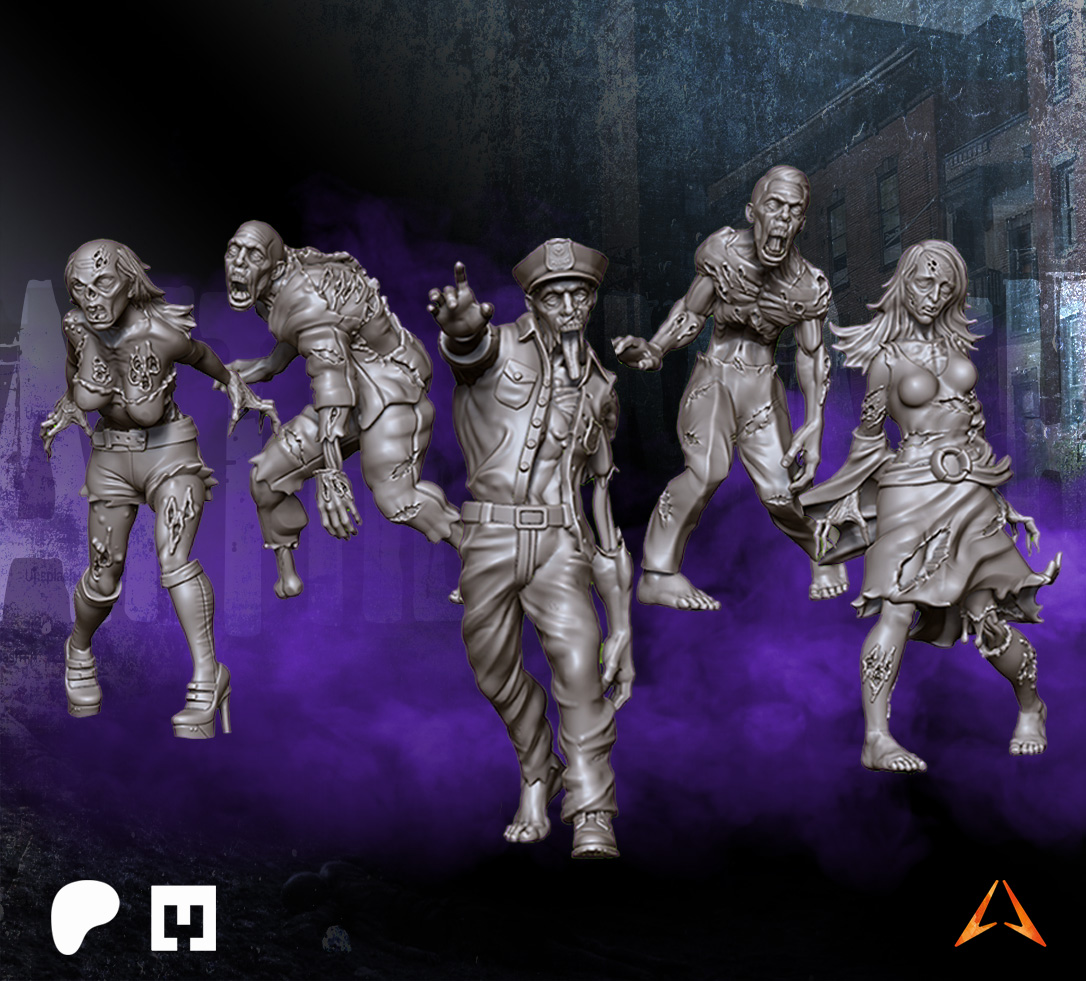 Undead Zombie Rapper Exclusive ZOMBIES UNDEAD CITY VOL 1 STL Product Bundle by Aftermath Studios