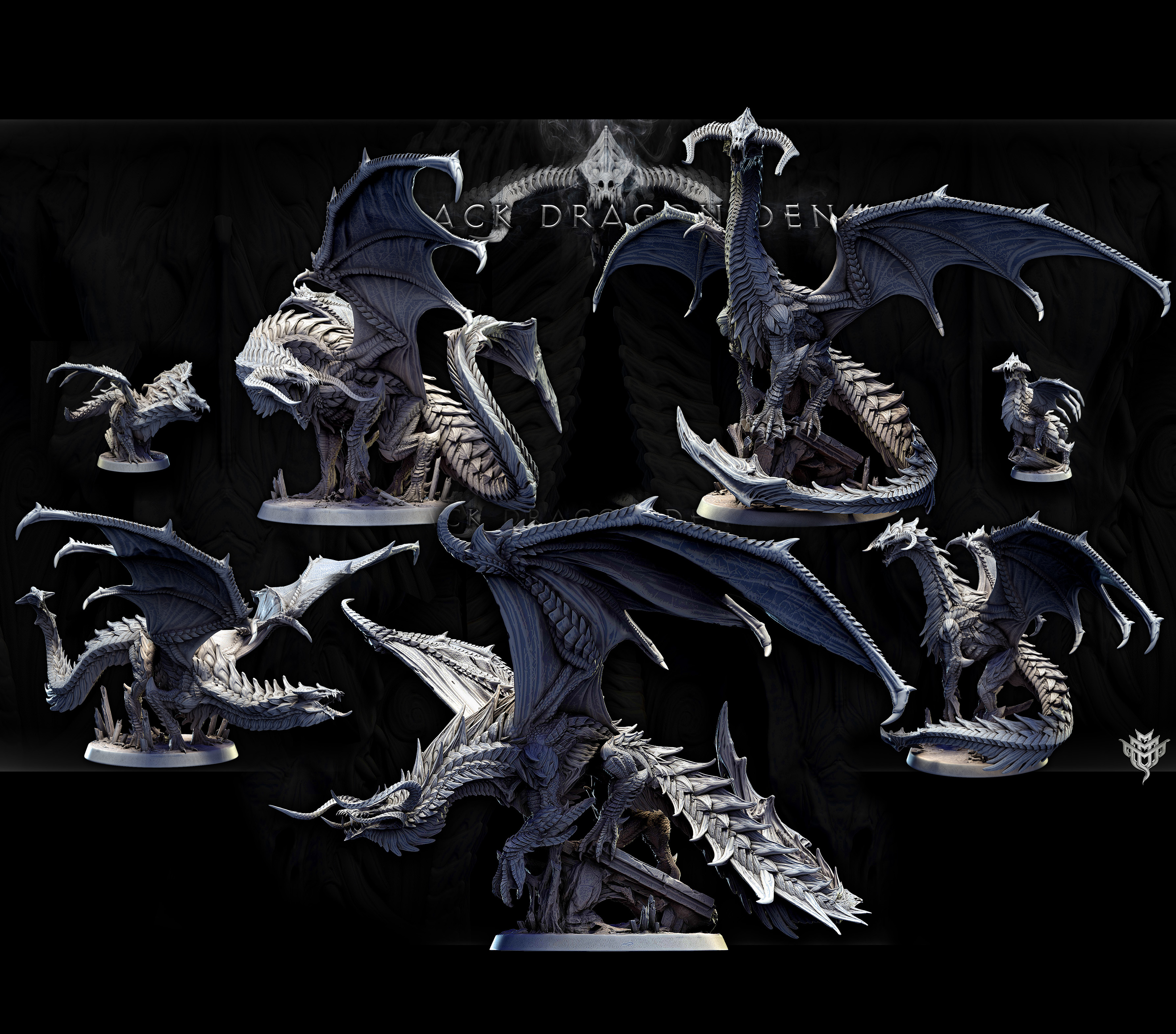 Exclusive BLACK DRAGON (Young, Adolescent, Adult, Elder) (7 poses