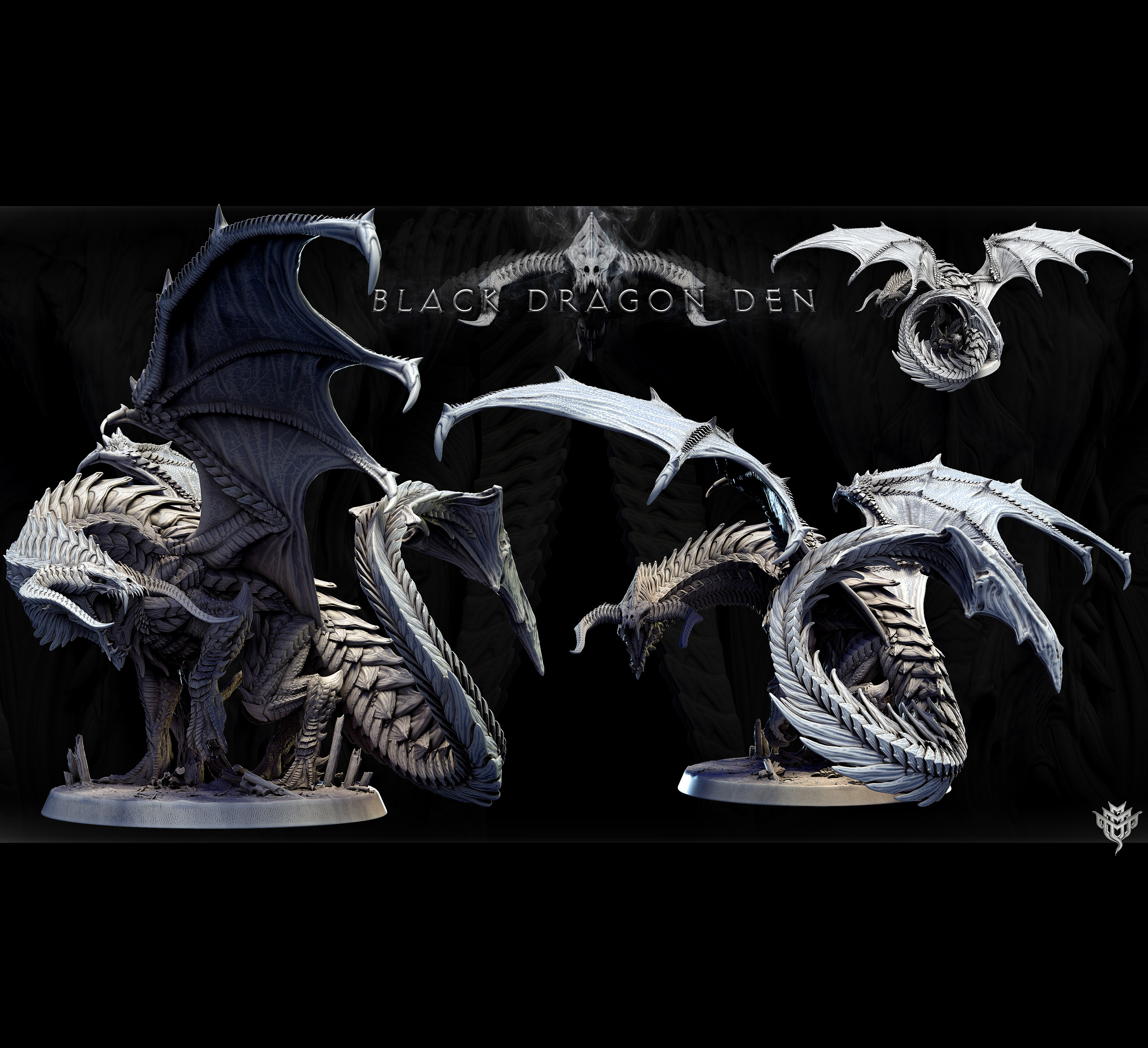 Exclusive BLACK DRAGON (Young, Adolescent, Adult, Elder) (7 poses