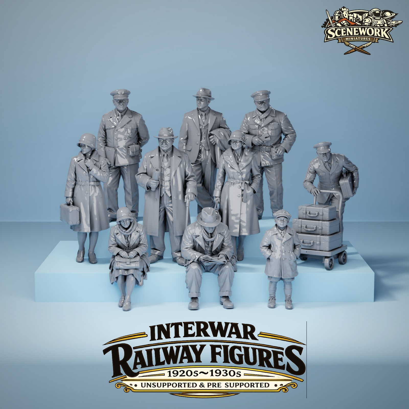 Interwar Railway Models, 1920 - 1930s, 10 miniatures