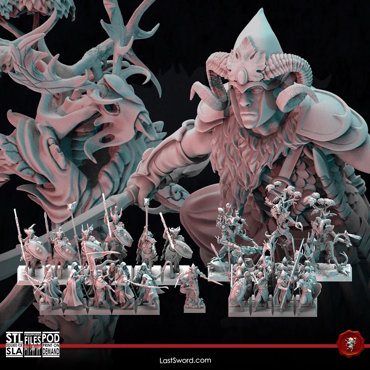 Doggrell Tree Kin Kin Exclusive Tree Kin Battalion STL Product Bundle by LastSword Miniatures